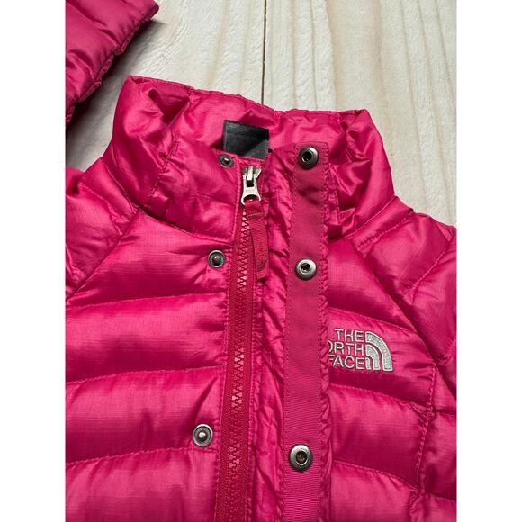 The North Face Girls 550 Down Fill Puffer Jacket Size XS (6) Hot Pink *No Hood* - Picture 5 of 9